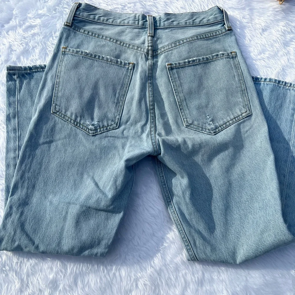 AGOLDE Riley High Rise Straight Crop Distressed Jeans - Picture 3 of 9